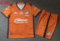 2025-26 Puebla F.C.  2nd Away Orange kids Soccer Uniform-912