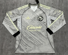 (S-4XL)2025-26 club América 2nd Away Gray LS Thailand Soccer Jersey AAA-4506