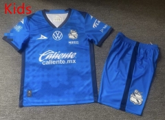 2025-26 Puebla F.C.  2nd Away Dark Blue kids Soccer Uniform-912