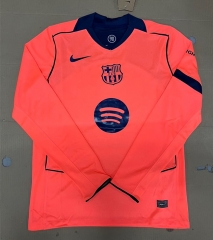 (S-4XL)25-26  Barcelona 2nd Away Orange Thailand LS Soccer Jersey AAA-9409