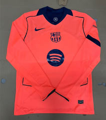 (S-4XL)25-26  Barcelona 2nd Away Orange Thailand LS Soccer Jersey AAA-9409