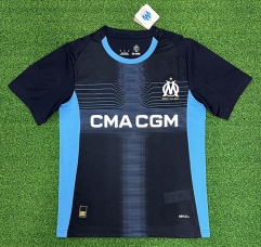 (s-4xl)25-26 Olympique de Marseille  Away Blue&Black Thailand Soccer Jersey AAA-403