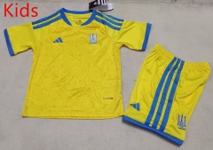 2026-27  Ukraine Home Yellow Kids/Youth Soccer Uniform-1794