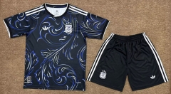 25-26 Argentina Away Black&Blue Soccer Uniform-709