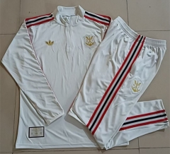 2025-26 Flamengo Light Gray Thailand Soccer Tracksuit-815
