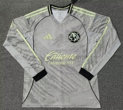 (S-4XL)2025-26 club  América 2nd Away Light Gray LS Thailand Soccer Jersey AAA-5378