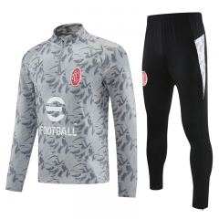 2025-26 AC Milan Light Gray Long-Sleeve Thailand Soccer Tracksuit-4627