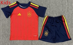 2026 World Cup Correct Version Spain Home Red Kids/Youth Soccer Uniform-3162