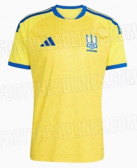 (S-4XL)26-27 Ukraine Home Yellow Thailand Soccer Jersey AAA-8025