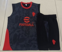 2025-26 AC Milan Black Inkjet Thailand Vest Tracksuit Uniform-815