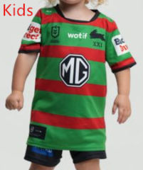 (16-26)2026 South Sydney Rabbitohs Home Red&Green Kids/Youth Rugby Uniform