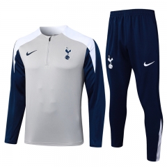 2025-26 Tottenham Hotspur Light Gray Thailand Soccer Tracksuit Uniform-815