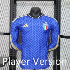 Player Version 2026-2027 Italy Home Blue LS Thailand Soccer Jersey AAA-888