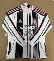 (S-4XL)2025-2026 Juventus Home Black&White Thailand LS Soccer Jersey AAA-422
