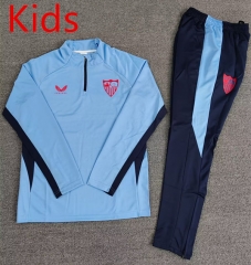 2025-26 Sevilla Light Blue Thailand Kids Tracksuit Uniform-4692