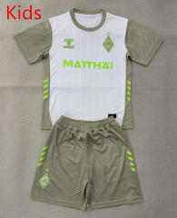 25-26 Werder Bremen Away White&Green  Kids Soccer Uniform-AY