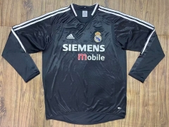Retro Version 04-05 Real Madrid Away Black LS Thailand Soccer Jersey AAA-6157