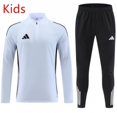 25-26 Adidas White Kids/Youth Soccer Tracksuit-GDP