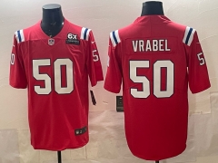 NFL New England Patriots Red #50 Jersey(Logo 3)-0840