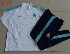2025-26 Olympique de Marseille White Kids/Youth Soccer Tracksuit-815