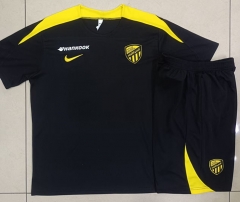 2025-26  Al-Ittihad FC Black Thailand Short-sleeved Tracksuit Uniform-815