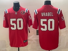 NFL New England Patriots Red #50 Jersey(Logo 1)-0840