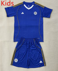 2025-26 Leicester City Home Blue Kids/Youth Soccer Uniform-AY