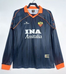 Retro Version 99-00 Roma 2nd Away Black&Gray LS Thailand Soccer Jersey AAA-811