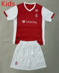 2025-2026  Stade de Reims Home White&Red Kids/Youth Soccer Uniform-AY