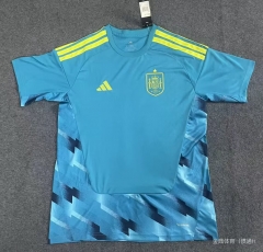 (S-4XL)2026 World Cup Spain Goalkeeper Blue Thailand Soccer Jersey AAA-4178