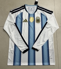 （s-4xl）26-27 Argentina Home White& Blue LS Thailand Soccer Jersey AAA-422
