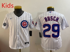 MLB Chicago Cubs  White#29 Kids/Youth Jersey(Logo 3)-0840