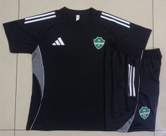 2025-2026 AI Ahly Black Thailand Short-sleeved Tracksuit Uniform-815