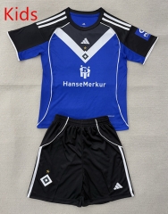 25-26 Hamburger SV Away Black&Blue Kids/Youth Soccer Uniform-AY