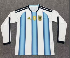 （s-4xl）26-27 Argentina Home White& Blue LS Thailand Soccer Jersey AAA