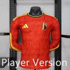 （s-3xl）Player version 2026-27 Belgium Home Red LS Thailand Soccer Jersey AAA-888