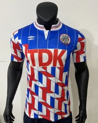 Retro Version 89-90 Ajax Away Red&Blue Thailand Soccer Jersey AAA-811