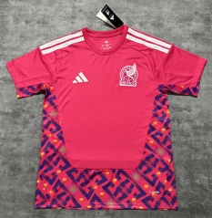 (S-4XL) 26-27 Mexico Goalkeeper Pink Soccer Jersey AAA-4506