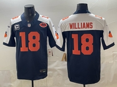 NFL Chicago Bears 4th Generation Royal Blue #18 Jersey(Logo 1)-0840