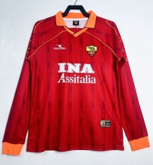 Retro Version 99-00 Roma Home Red LS Thailand Soccer Jersey AAA-811