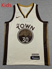 2026 City Version Golden State Warriors Beige #30 NBA Kids Jersey-1380