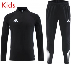 25-26 Adidas Black Kids/Youth Soccer Tracksuit-GDP