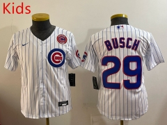 MLB Chicago Cubs  White#29 Kids/Youth Jersey(Logo 4)-0840