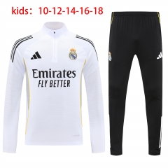 2025-26 Real Madrid White Kids/Youth Soccer Tracksuit-4627