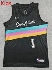 2026 City Edition San Antonio Spurs Black#1 Youth/Kids NBA Jersey-1380
