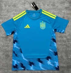 (S-4XL)2026 World Cup Spain Goalkeeper Blue Thailand Soccer Jersey AAA-4506