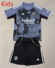 2025-26 Eintracht Frankfurt 2nd Away Black&Gray Kid/Youth Soccer Uniform-AY