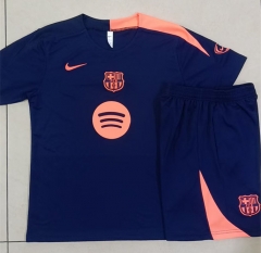 2025-26 Barcelona Royal Blue Inkjet Short-sleeved Thailand Soccer Tracksuit-815