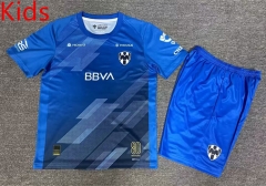 25-26 Monterrey 2nd Away Blue Kids/Youth Soccer Uniform-4442