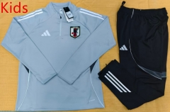 2025-2026 Japan Light Gray Kids/Youth Soccer Tracksuit-GDP